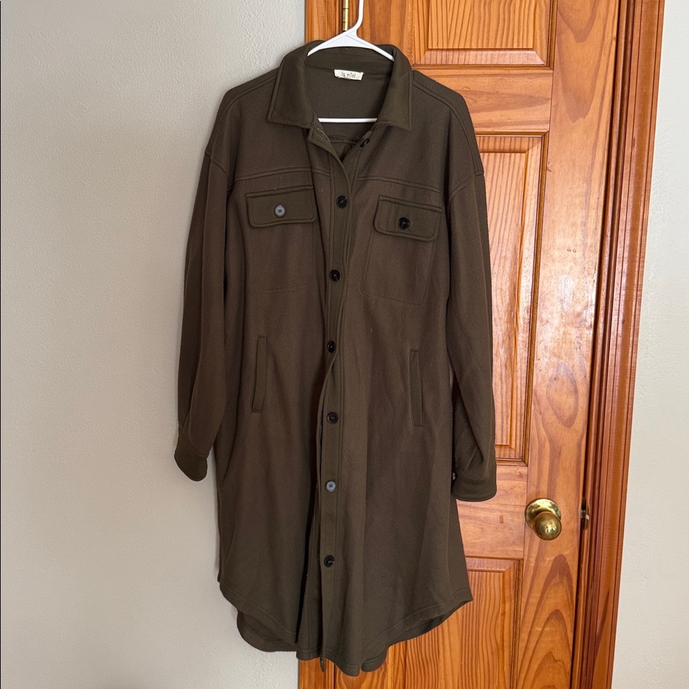 Fleece long jacket
